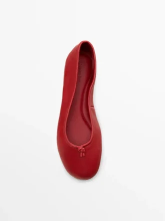 Ballerines en cuir avec nœud
