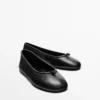 Ballerines en cuir avec nœud Ballerines en cuir avec nœud