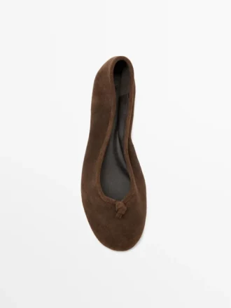 Ballerines en cuir avec nœud