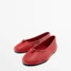 Ballerines en cuir avec nœud Ballerines en cuir avec nœud