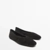 Ballerines en cuir fendu froncé Ballerines en cuir fendu froncé