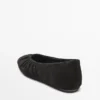 Ballerines en cuir fendu froncé Ballerines en cuir fendu froncé
