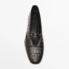 Ballerines en cuir souple imitation crocodile Ballerines en cuir souple imitation crocodile