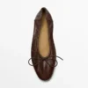 Ballerines froncées avec nœud Ballerines froncées avec nœud