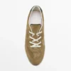 Baskets en cuir refendu avec détails en pièces Baskets en cuir refendu avec détails en pièces