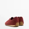 Baskets en cuir refendu avec détails en pièces Baskets en cuir refendu avec détails en pièces