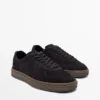 Baskets en nubuck avec semelle contrastée Baskets en nubuck avec semelle contrastée
