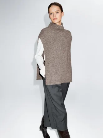 Bermuda long en laine avec pinces