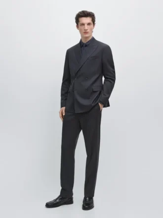 Blazer de costume croisé en Cool Wool