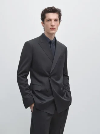 Blazer de costume croisé en Cool Wool