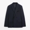 Blazer de costume croisé en Cool Wool Blazer de costume croisé en Cool Wool