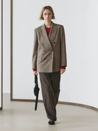 Blazer de costume en laine à carreaux