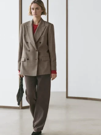 Blazer de costume en laine à carreaux