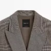 Blazer de costume en laine à carreaux Blazer de costume en laine à carreaux