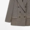Blazer de costume en laine à carreaux Blazer de costume en laine à carreaux