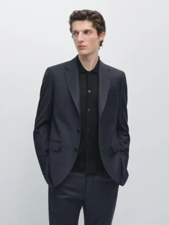 Blazer de costume en laine Cool Wool à rayures