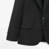 Blazer de costume en laine fraîche à fines rayures Blazer de costume en laine fraîche à fines rayures