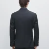 Blazer de costume en laine fraîche micro-texturée Blazer de costume en laine fraîche micro-texturée