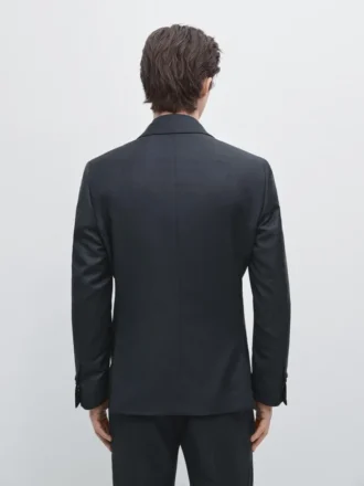 Blazer de costume en laine fraîche micro-texturée