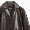 Blazer en cuir nappa avec boutons Blazer en cuir nappa avec boutons
