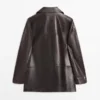 Blazer en cuir nappa avec boutons Blazer en cuir nappa avec boutons