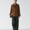 Blazer en cuir suédé avec poches Blazer en cuir suédé avec poches