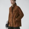 Blazer en cuir suédé avec poches Blazer en cuir suédé avec poches