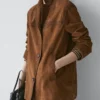 Blazer en cuir suédé avec poches Blazer en cuir suédé avec poches