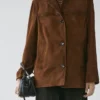 Blazer en cuir suédé avec poches Blazer en cuir suédé avec poches