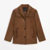 Blazer en cuir suédé avec poches Blazer en cuir suédé avec poches