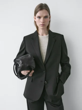 Blazer en laine extra-fine à deux boutons