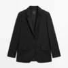 Blazer en laine extra-fine à deux boutons Blazer en laine extra-fine à deux boutons