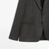 Blazer en laine mélangée à motif chevrons Blazer en laine mélangée à motif chevrons