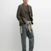 Blazer en lin avec détails de poches Blazer en lin avec détails de poches