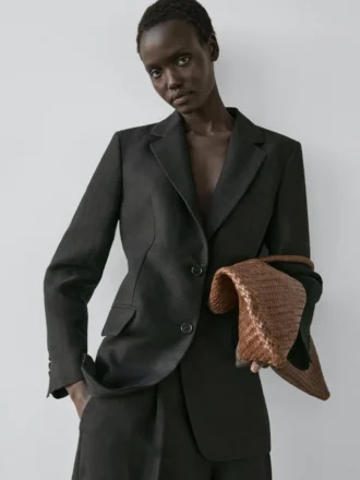 Blazer en lin avec poches