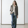 Blazer en mélange de laine moucheté Blazer en mélange de laine moucheté