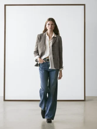 Blazer en mélange de laine moucheté