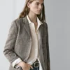 Blazer en mélange de laine moucheté Blazer en mélange de laine moucheté