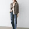 Blazer en mélange de laine moucheté Blazer en mélange de laine moucheté
