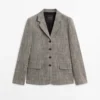 Blazer en mélange de laine moucheté Blazer en mélange de laine moucheté