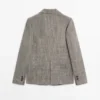 Blazer en mélange de laine moucheté Blazer en mélange de laine moucheté