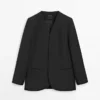 Blazer sans revers en lin Blazer sans revers en lin
