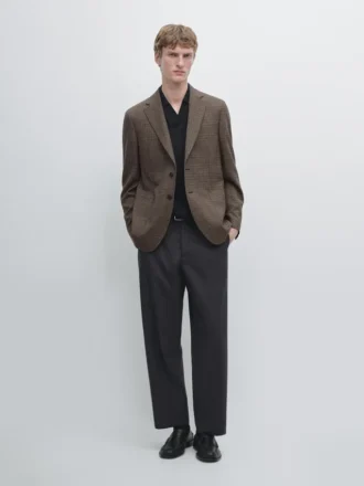 Blazer sur mesure en laine à carreaux