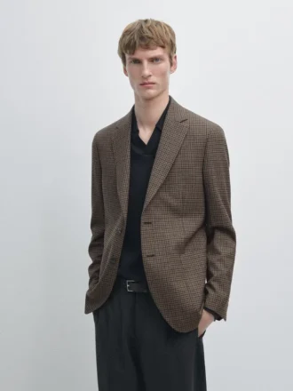 Blazer sur mesure en laine à carreaux