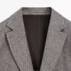 Blazer sur mesure en mélange de lin à motif chevrons Blazer sur mesure en mélange de lin à motif chevrons