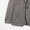 Blazer sur mesure en mélange de lin à motif chevrons Blazer sur mesure en mélange de lin à motif chevrons