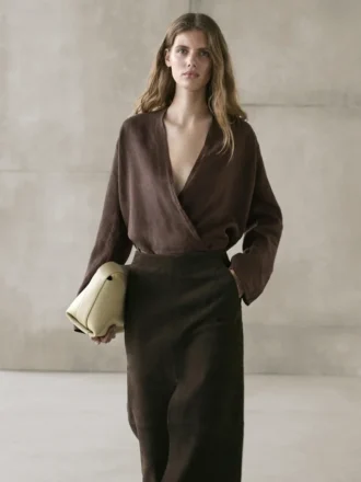 Blouse ample et fluide en lin à nouer