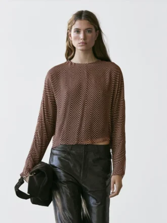 Blouse fluide à imprimé géométrique