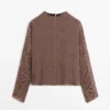 Blouse fluide à imprimé géométrique Blouse fluide à imprimé géométrique