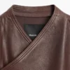 Blouson aviateur asymétrique en cuir nappa Blouson aviateur asymétrique en cuir nappa